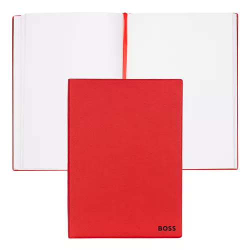 BOSS notesz A5, Essential kollekció - piros; vonalas        apokkal