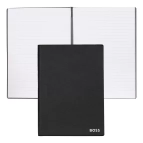   BOSS notesz A5, Essential kollekció - fekete; vonalas       lapokkal