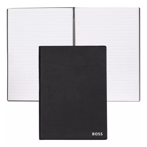 BOSS notesz A5, Essential kollekció - fekete; vonalas       lapokkal