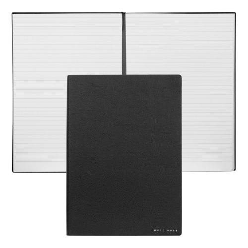 Hugo Boss Vonalas Notebook B5, Essential kollekció - fekete