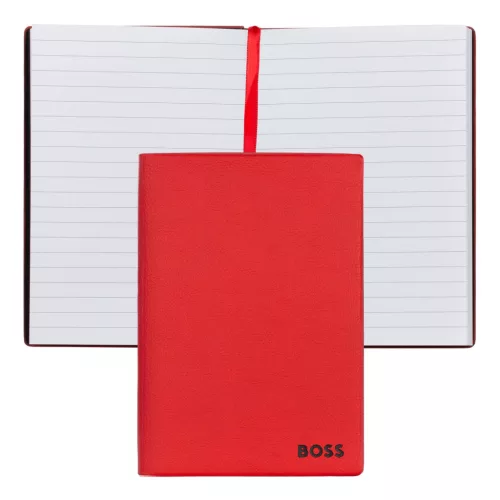 BOSS notesz A6, Essential kollekció - piros; vonalas        apokkal