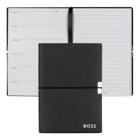   BOSS határidőnapló A6, Elegance kollekció - fekete          ekete