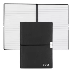   BOSS notesz A6, Elegance kollekció - fekete; vonalas        apokkal
