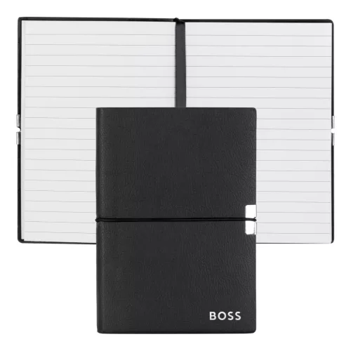 BOSS notesz A6, Elegance kollekció - fekete; vonalas        apokkal