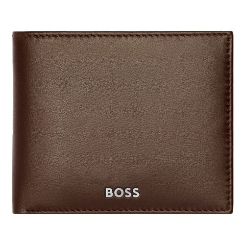 Hugo Boss kártya- és papírpénztartó, Classic Smooth kollekció - barna