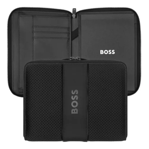 BOSS cipzáras konferencia mappa A5, Arche kollekció - fekete