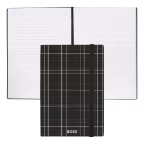   BOSS notesz A5, vonalas lapokkal Checkered kollekció - fekete