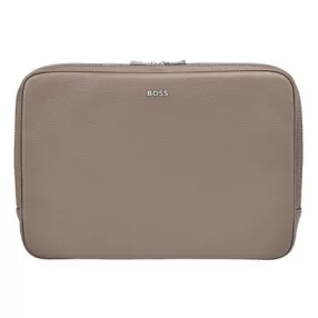 BOSS laptop táska, Classic Grained kollekció - taupe