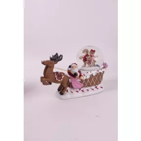   POLIREZIN HAVAZÓ GÖMB, LEDDEL ÉS ZENÉVEL, MÉZESKALÁCS SZÁN, FIGURÁKKAL