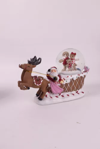 POLIREZIN HAVAZÓ GÖMB, LEDDEL ÉS ZENÉVEL, MÉZESKALÁCS SZÁN, FIGURÁKKAL