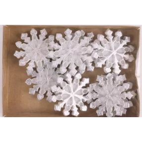 POLIREZIN HÓPEHELY SZETTBEN, 8 DARABOS, FEHÉR ÉS EZÜST