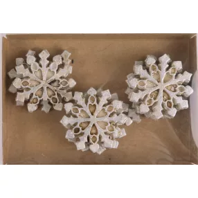 POLIREZIN HÓPEHELY SZETTBEN, 8 DARABOS, ANTIK FEHÉR