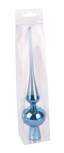 KARÁCSONYI CSÚCSDÍSZ PVC DOBOZBAN, FÉNYES ARCTIC KÉK