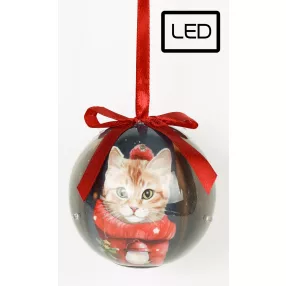 GÖMB+6LED VÖRÖS CICA 80MM/D