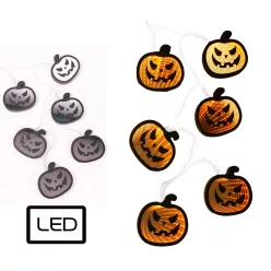 LED FÜZÉR, 8 DARAB HALLOWEEN TÖK, NARANCSSÁRGA