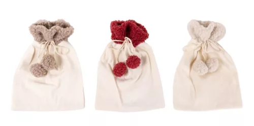 TEXTIL SZÜTYŐ FEHÉR, POMPOMMAL, 3 SZÍN