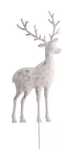 FÉM RÉNSZARVAS PÁLCÁN, FEHÉR
