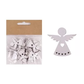 FA ANGYAL SZETTBEN, 24 DARABOS, ÁTTÖRT SZÍVVEL, FEHÉR