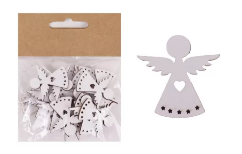 FA ANGYAL SZETTBEN, 24 DARABOS, ÁTTÖRT SZÍVVEL, FEHÉR