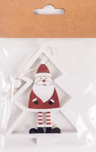 FA AKASZTÓS MIKULÁS FENYŐBEN, FEHÉR ÉS PIROS