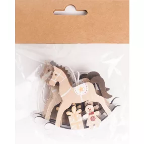 FA AKASZTÓS HINTALÓ SZETTBEN, 4 DARABOS, NATÚR