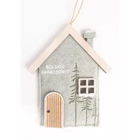 FILC AKASZTÓS HÁZ,  BOLDOG KARÁCSONYT FELIRATTAL, ZÖLD