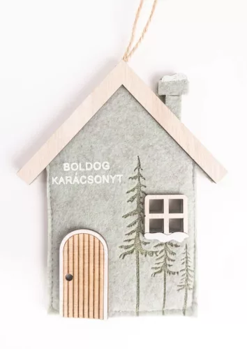 FILC AKASZTÓS HÁZ,  BOLDOG KARÁCSONYT FELIRATTAL, ZÖLD
