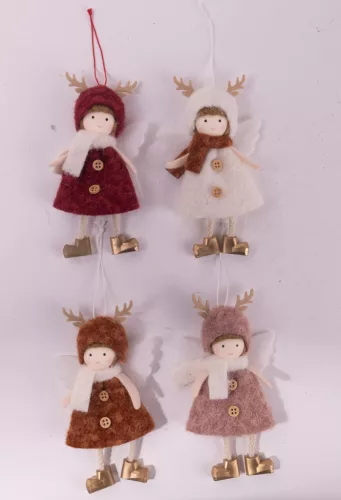 TEXTIL AKASZTÓS ANGYAL, AGANCSOS KUCSMÁBAN, SÁLLAL