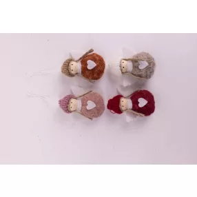 TEXTIL AKASZTÓS ANGYAL, SZÍVVEL