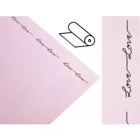 MŰANYAG CSOMAGOLÓ, TEKERCSES,LOVE FELIRATTAL, RÓZSASZÍN