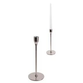 ALUMÍNIUM GYERTYATARTÓ, TALPAS, KÓNUSZ, MATT EZÜST