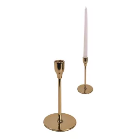 ALUMÍNIUM GYERTYATARTÓ, TALPAS, KÓNUSZ, ANTIK ARANY