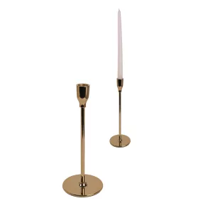 ALUMÍNIUM GYERTYATARTÓ, TALPAS, KÓNUSZ, ANTIK ARANY