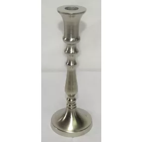 ALUMÍNIUM GYERTYATARTÓ, TALPAS, KLASSZIKUS, MATT EZÜST