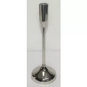   ALUMÍNIUM GYERTYATARTÓ, TALPAS, KÓNUSZ, KALAPÁLT, FÉNYES EZÜST