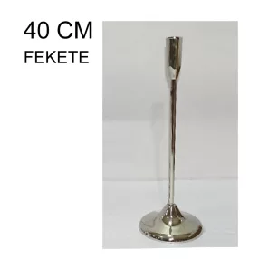 ALUMÍNIUM GYERTYATARTÓ, TALPAS, KÓNUSZ, MATT FEKETE