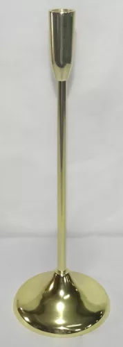 ALUMÍNIUM GYERTYATARTÓ, TALPAS, KÓNUSZ, FÉNYESARANY