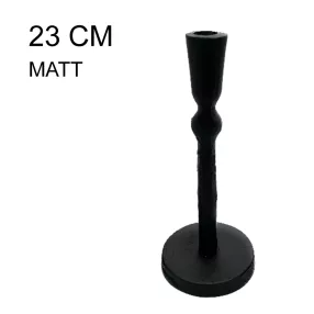 KOVÁCSOLT VAS GYERTYATARTÓ, KEHELY, MATT FEKETE