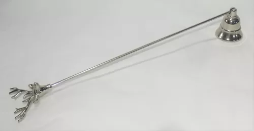 FÉM GYERTYA KOPOGTATÓ, FÉNYES EZÜST