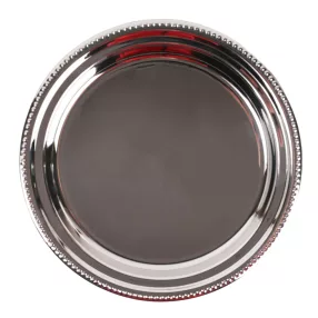 FÉM TÁLCA, KEREK, FÉNYES EZÜST