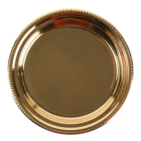 FÉM TÁLCA, KEREK, FÉNYES ARANY