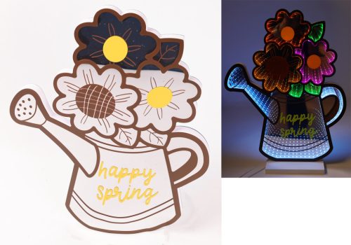 LED ÖNT.KANNA VIRÁGGAL39*39