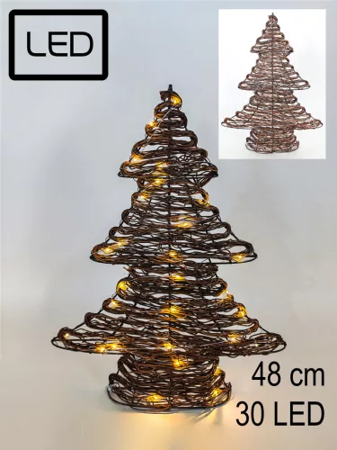 MŰA.RATTAN FENYŐFA+30LED 48