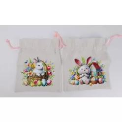 TEXTIL SZÜTYŐ  NYÚL TOJÁSOKKAL, KRÉM