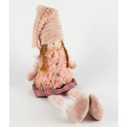 TEXTIL LÁNY LÓGÓ LÁBÚ, RÓZSASZÍN,KOCKÁS RUHÁS