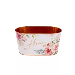BÁDOG KASPÓ OVÁL, RÓZSA MINTÁS, METÁL, ROSEGOLD