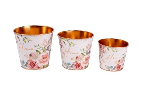 BÁDOG KASPÓ, 3 DARABOS, RÓZSA MINTÁS, METÁL, ROSEGOLD