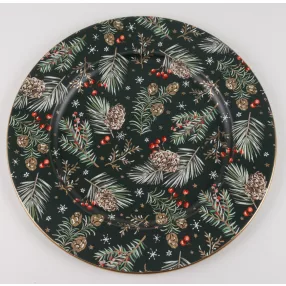 BÁD.TÁLCA KÖR TOBOZ ZÖLD 33