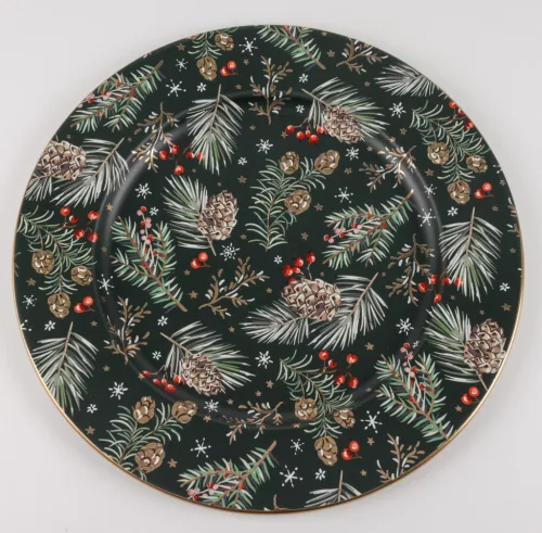 BÁD.TÁLCA KÖR TOBOZ ZÖLD 33