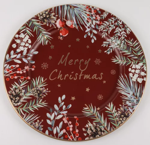 BÁD.TÁLCA KÖR TOBOZ BORDÓ33